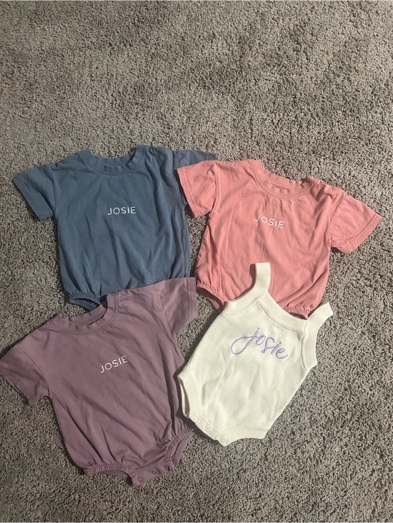 Other - Bundle of 4 JOSIE Baby Onesies - Blue, Pink, Purple, Cream